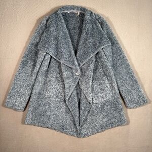 Hugs from Soft Surroundings Cardigan Womens Large Blue Hug Me Fuzzy Sweater